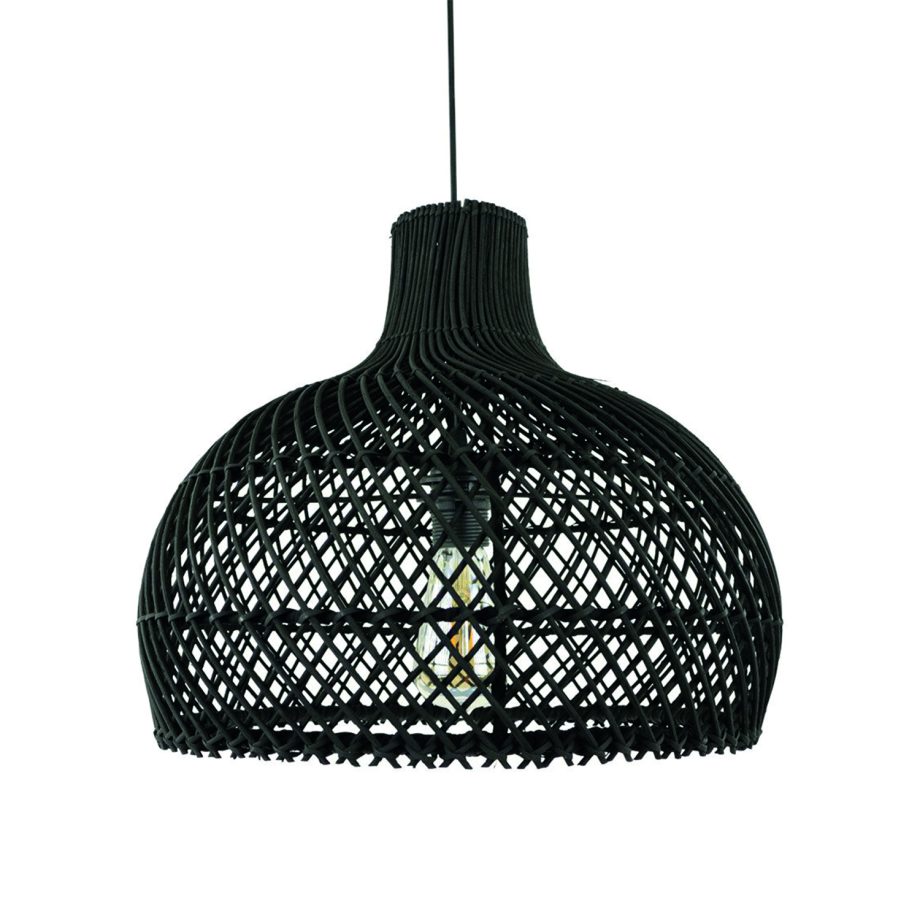 Rotan hanglamp zwart Debby | Earthware