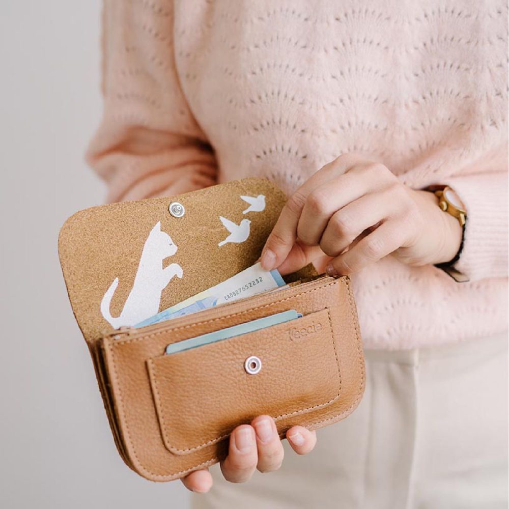 Cat Chase Medium Portemonnee Cognac Used Look | Keecie