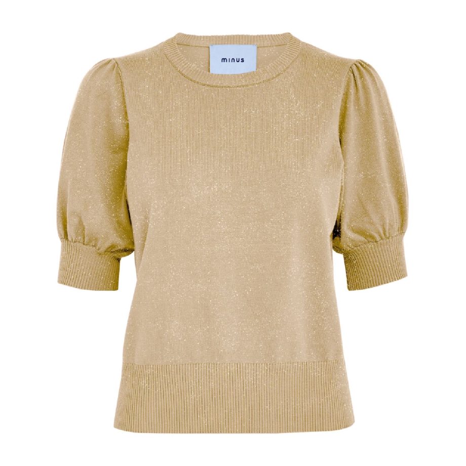 Liva Knit Tee Medal Gold Metallic | Minus