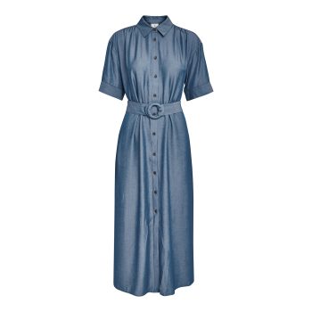 Bessie Shirt Maxi Dress Light Denim | Peppercorn