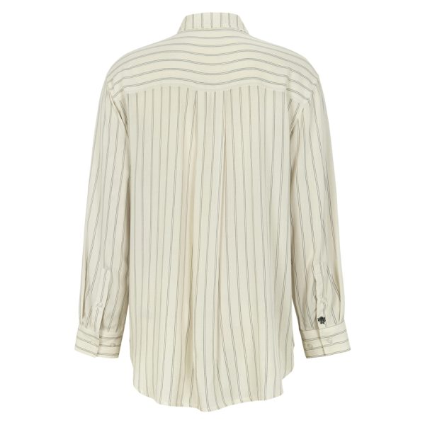 Margot Striped Shirt Striped Black and Arctic Wolf | Soft Rebels