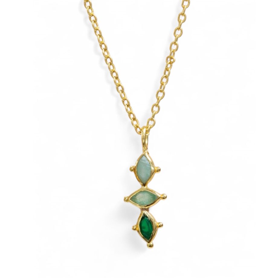 Collier Cross Amazonite Nefrite | Muja Juma