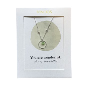 Glass Necklace You Are Wonderful Silver | Vinoos