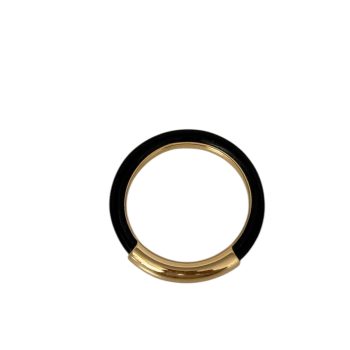 Gold-Vermeil Black Natural Ring Bar | Adorn
