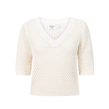 Aster V-Neck Knitted Pull Off-White | Another Label
