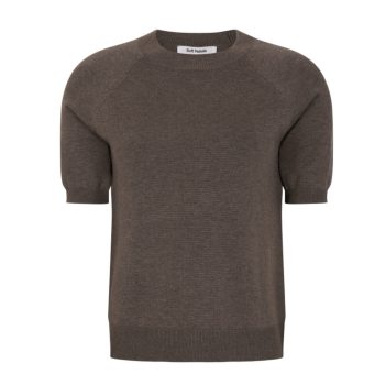 Marla Short Sleeve O-neck Knit Coffee Quartz Melange | Soft Rebels