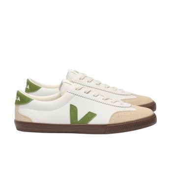Volley Leather White Kiwi Bark | VEJA