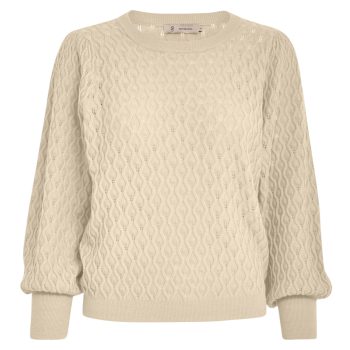 Rosalia Puff Sleeve Knit Pullover Fog Sand | Peppercorn