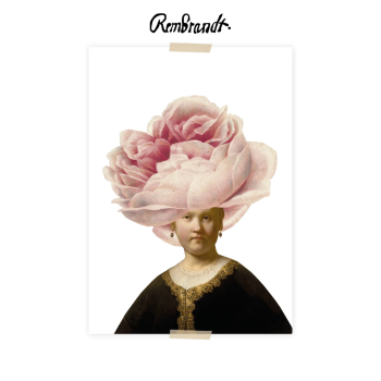Museum Postkaart Rembrandt Jong Meisje Roos | Lylies