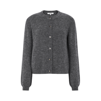 Allison O-neck Cardigan Knit RWS Dark Grey Melange | Soft Rebels