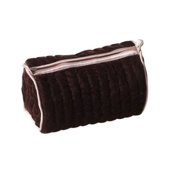 Jewelry pouch quilted deep brown velvet | Muja Juma