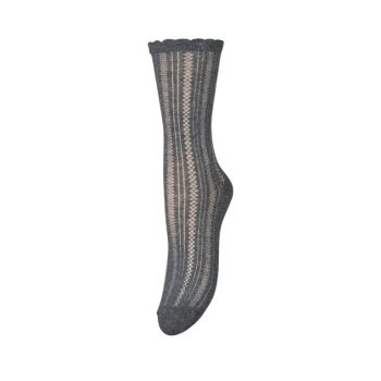 Crochia Cotta Sock Dark Grey Melange | Becksöndergaard
