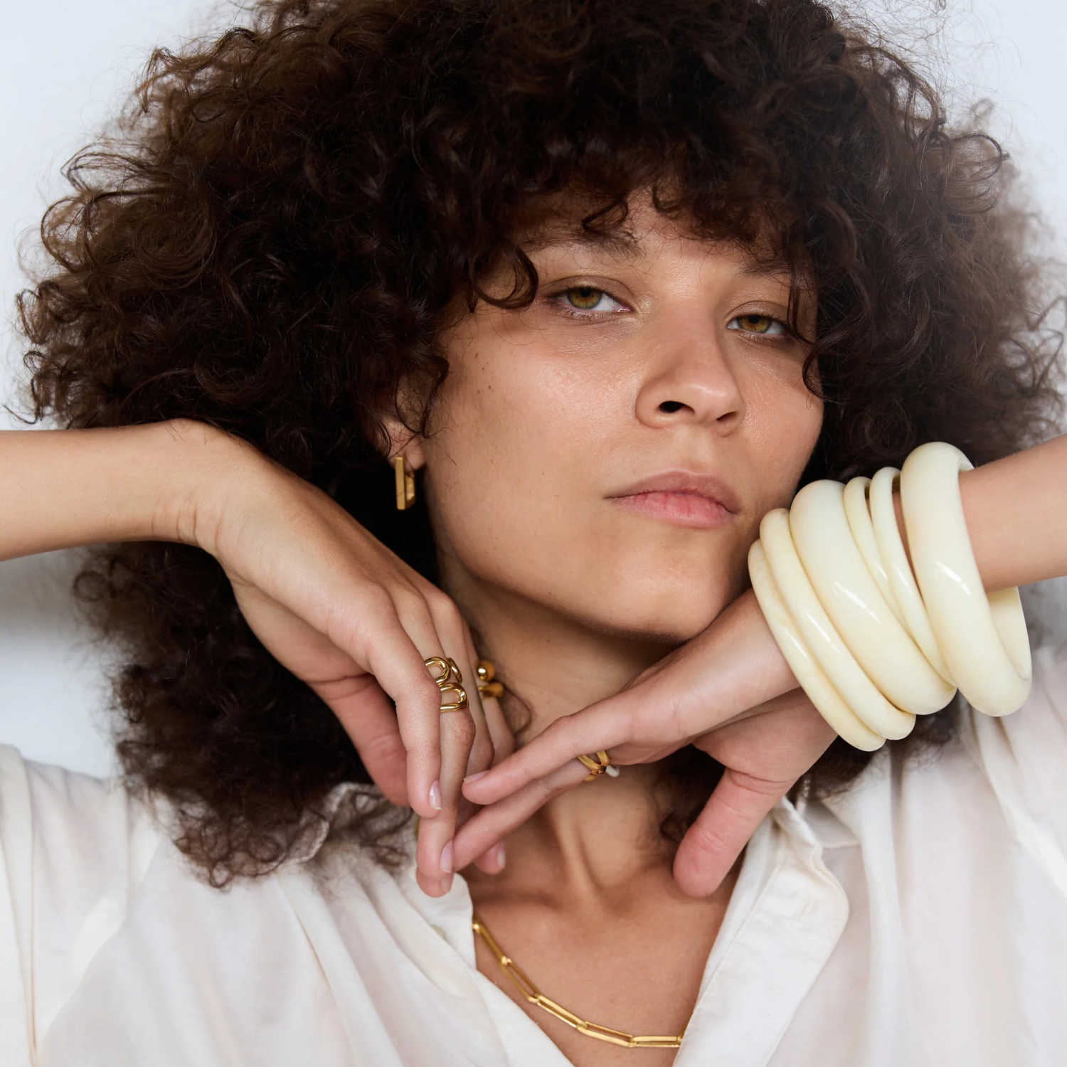 Recycled Resin Bangle Natural Bone | Adorn