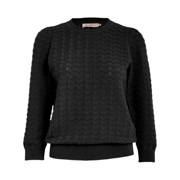 Rosy 3/4 Sleeve Pullover Black | Peppercorn