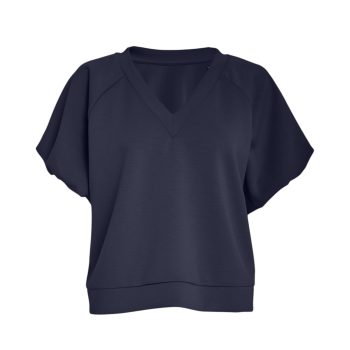 Minnie Ballon Sleeve Blouse Navy | Peppercorn