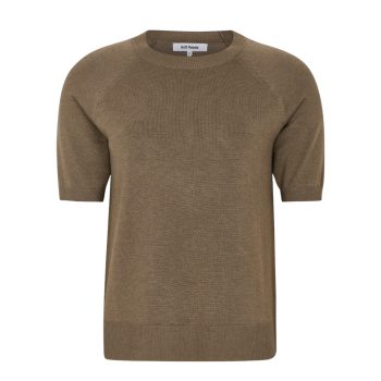 Marla Short Sleeve O-neck Knit Sepia Melang | Soft Rebels