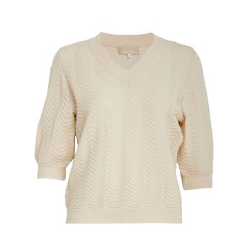 Ruthia V-Neck Pullover Whitecap Creme | Peppercorn